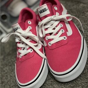 Vans Fuchsia Canvas Shoes with White Accents